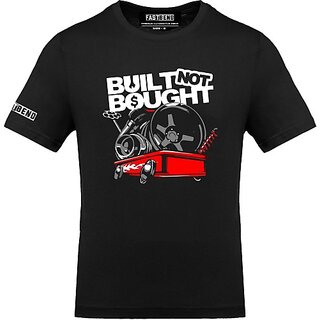                       FastB Men Typography Round Neck Black T-Shirt                                              