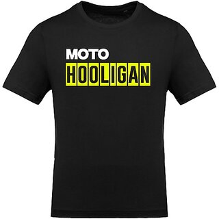                       FastB Men Typography Round Neck Black T-Shirt                                              
