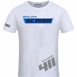                       FastB Men Typography Round Neck White T-Shirt                                              