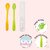 Smart Angel Japan Baby Feeding Spoon Set With Case (2 Pieces) and Waterproof Silicone Apron / Bib For Kids, Combo Set