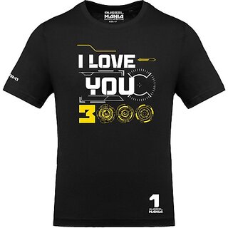                       FastB Men Typography Round Neck Black T-Shirt                                              