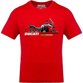                       FastB Men Typography Round Neck Red T-Shirt                                              