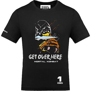                       FastB Men Printed Round Neck Black T-Shirt                                              