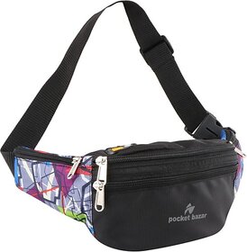 Pocket Bazar Men'S Stylish Waist Bag (Black