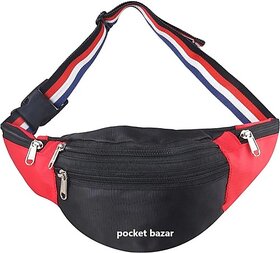 Pocket Bazar Black Red Waist Bag Waist Bag (Red)