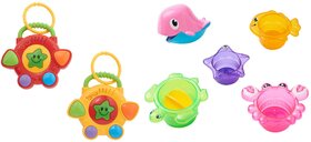 Smart Angel Japan, Melody Star, Interactive Toy For Toddlers and Water Animal Bath Toy For Kids, Stacking Cup, Combo Set