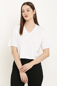 Casual Solid Women White Top