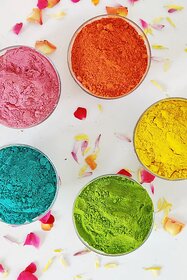 Holi Colours Organic Pack of 5 (Multiple Colours) (Colours May Varry)