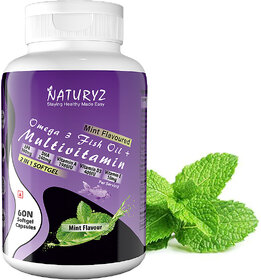 NATURYZ Omega 3 Fish Oil With Multivitamin(2 In 1)  Vitamins For Immunity  Heart Health