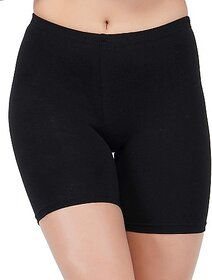 AMLA FAISHON Self Design Women Black Cycling Shorts