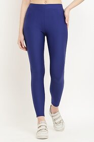 Ankle Length Western Wear Legging (Light Blue, Solid)