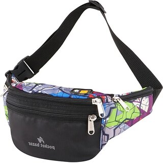 Pocket Bazar Men'S Stylish Waist Bag (Purple)