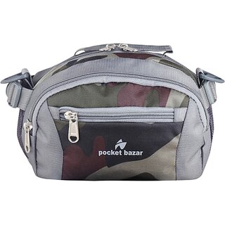                      Pocket Bazar Military Color Waist, Sling Bag Waist Bag ,Sling Bag (Multicolor)                                              
