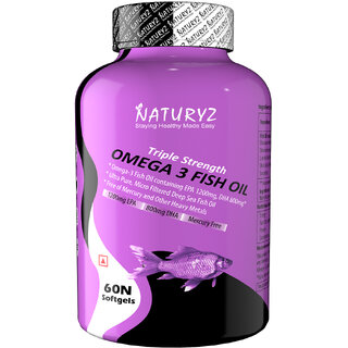                       NATURYZ Triple Strength Omega 3 Fish Oil with 2450 mg Omega 3-6-9(EPA 1200mg DHA 800mg)                                              