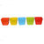 Set of 3 Plant Pots - Square Design (4 Inch)-Assorted Colours