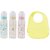 Smart Angel Japan Baby Feeding Bottle (Pack of 3, 250ml Each) and Waterproof Silicone Apron / Bib For Kids, Combo Set