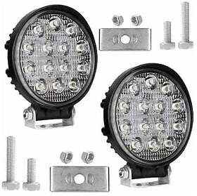 14 Led Round Fog Light 4 Inches Waterproof off Road Driving Lamp for Car and Motorcycle (12V White Light 2 PC)