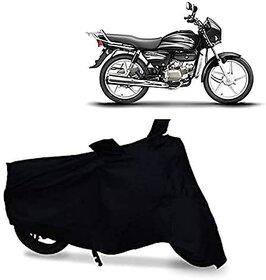 IIVAAS Water Resistance UV and Scratch Protection Dust Proof Bike Cover for Hero Splendor Plus (Black)