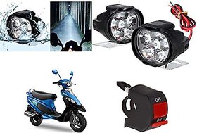 IIVAAS Led Head Light High Power For All Bike/Car/Scooty Waterproof Fog Head Lamp (2 Set Free On/Off Switch)