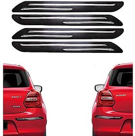 IIVAAS Car Bumper Safety Guard Protector Double Chrome Strip All Latest Accessories For All Car 2022 (Set of 4)