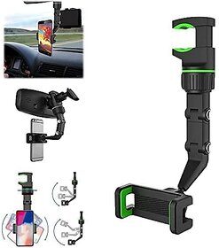 IIVAAS Multifunctional Car Rear View Mirror Rotatable Holder Car Mounted Hanging Clip Holder for All Universal Mobile Phones and GPS Holder