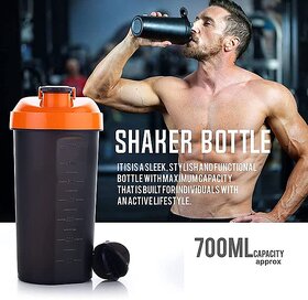 Protein Shaker Bottle with Powder Storage 3-Compartment Gym Shake Blender