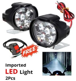 ONE CUSTOM Bike 6 LED 10W Fog Light For Two Wheelers - Set of 2 (On/Off Switch Free)Automobile