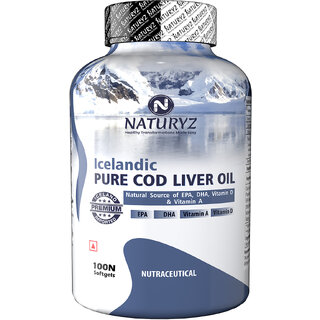 NATURYZ Icelandic COD Liver Oil Capsules with Natural Omega 3 and Vitamins (A D) (100 No) NATURYZ Icelandic COD Liver Oil Capsules with Natural Omega 3 and Vitamins (A D) (100 No)