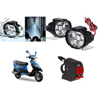                       IIVAAS Led Head Light High Power For All Bike/Car/Scooty Waterproof Fog Head Lamp (2 Set Free On/Off Switch)                                              