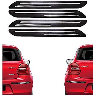 IIVAAS Car Bumper Safety Guard Protector Double Chrome Strip All Latest Accessories For All Car 2022 (Set of 4)