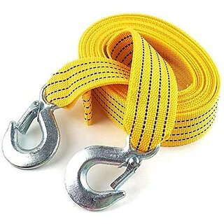                       IIVAAS 5M 4 ton Long Super Strong Emergency Tow Strap Rope  Heavy Duty Breakdown Recovery and Towing Rope  Car Tow Cable  (Color -Yellow)                                              