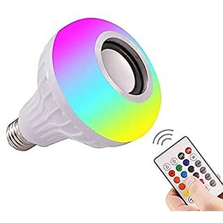                       IIVAAS 3 in 1 12W B22 Led Bulb with Bluetooth Speaker Music Light Bulb + Rgb Light Ball Bulb with Remote Control for Home Bedroom Living Room Party                                              