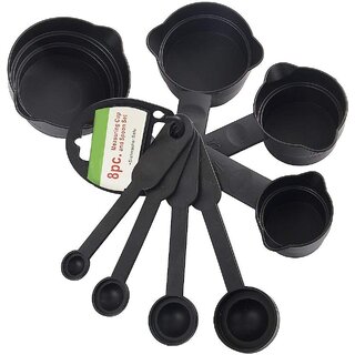 S4 Plastic Measuring Cups and Spoons Set with Box 8 pcs