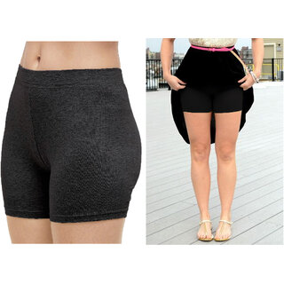 Buy Women Girls Cotton Seamless Shorts Under Skirts Pant Safety Panty Boy  Shorts - (Black) Online - Get 65% Off