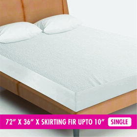 poshleafs Premium Waterproof Mattress Antibacterial ProtectorBed Cover  SINGLE Size(72x36 inch,White)
