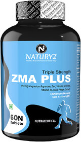 NATURYZ Triple Strength ZMA Plus supplement with Magnesium, Tribulus  other Ingredients (60 Tablets)