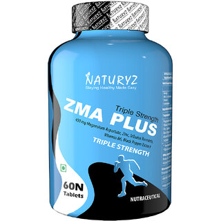                       NATURYZ Triple Strength ZMA Plus supplement with Magnesium, Tribulus  other Ingredients (60 Tablets)                                              