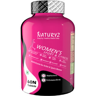                       NATURYZ Womens Sport Daily Multivitamin tablets for Women with 55 Vital Nutrients (60 No)                                              