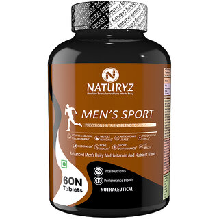                       NATURYZ Men's Sport Multivitamin With 55 Vital Nutrients  8 Performance Blends (60 Tablets)                                              