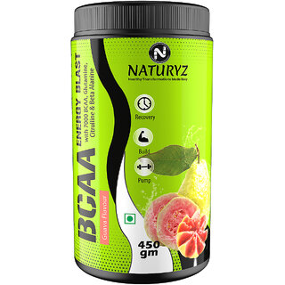 NATURYZ Instantized BCAA Energy Blast with 7G BCAA, Glutamine, Citrulline Beta Alanine BCAA (450 g, Guava) NATURYZ Instantized BCAA Energy Blast with 7G BCAA, Glutamine, Citrulline Beta Alanine BCAA (450 g, Guava)