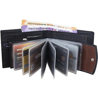                       Pocket Baza Men Trendy Black Artificial Leather Wallet - Regular Size (11 Card Slots)                                              