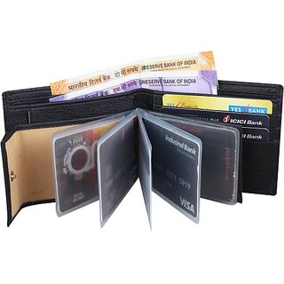                       Pocket Baza Men Black Artificial Leather Money Clip (10 Card Slots)                                              