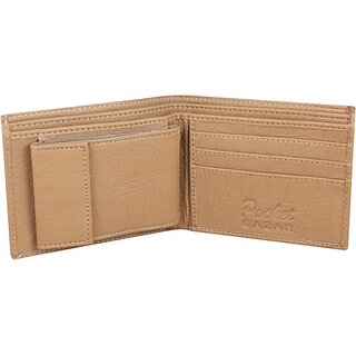                       Pocket Baza Men Trendy Beige Artificial Leather Money Clip (10 Card Slots)                                              