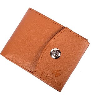                       Pocket Baza Men Tan Artificial Leather Wallet - Mini (6 Card Slots)                                              