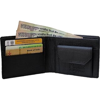                       Pocket Baza Men Casual Black Artificial Leather Wallet - Mini (3 Card Slots)                                              