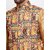 Hey Cross Mens Silk Blend Copper Kurta With Pyjama  Yellow Printed Nehru Jacket