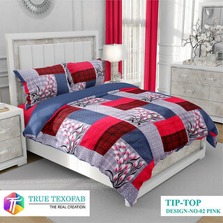                       BLACK BEE  Multi colour checks print   double bedsheet with 2 Pillow Covers (208 X 213 cm)(BS30-02)                                              