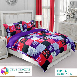                       BLACK BEE  Multi colour geometric print double bedsheet with 2 Pillow Covers (208 X 213 cm)(BS32-06)                                              