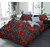 BLACK BEE  Bedsheet with black polka dot and rose print
double bedsheet with 2 Pillow Covers (208 X 213 cm)(BS-04)