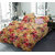 BLACK BEE   Red brown floral print double bedsheet with 2 Pillow Covers (208 X 213 cm)(BS6-03)